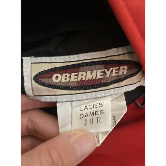 Vintage Obermeyer Women’s Size 10R Red Wool Blend Stirrup Ski Snow Pantsuit - Picture 7 of 8